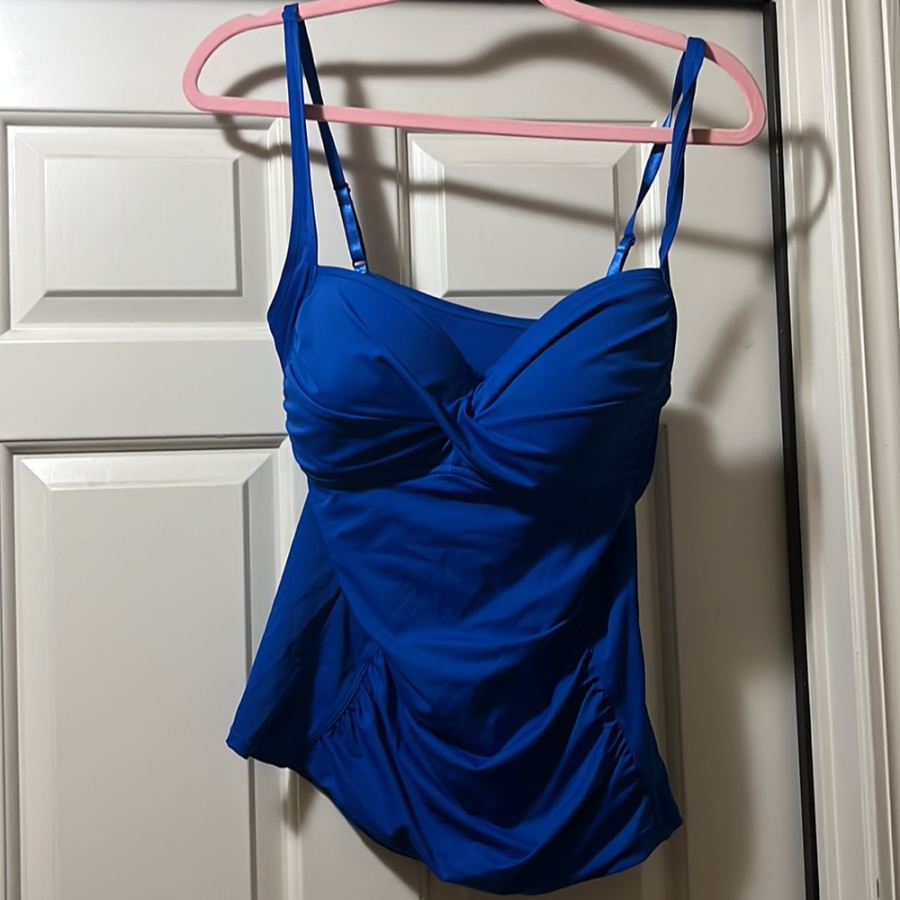 Solere, size 14 swim tankini top, color, blue